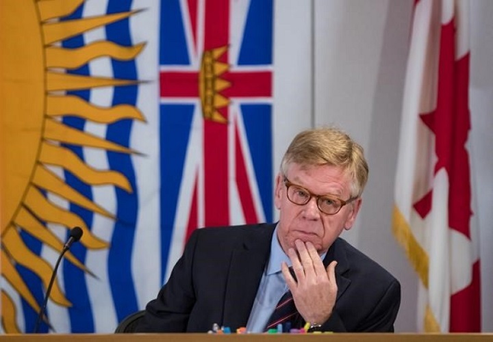 Commissioner Austin Cullen listens to introductions before opening statements at the Cullen Commission of Inquiry into Money Laundering in British Columbia, in Vancouver, on February 24, 2020. THE CANADIAN PRESS/Darryl Dyck